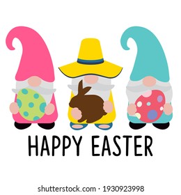 Cute Easter Gnome, vector illustration art.