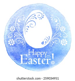 Cute Easter greeting card hand painted with watercolor 