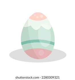 cute easter greeting card with painted eggs