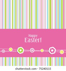 Cute Easter Greeting card with stylish colorful stripe background
Simple unique design for greeting card, birthday invitation, scrapbook project, wedding, mother's day, Easter greetings, baby shower