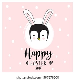 Cute Easter Penguin Card