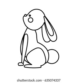 cute easter rabbit animal line