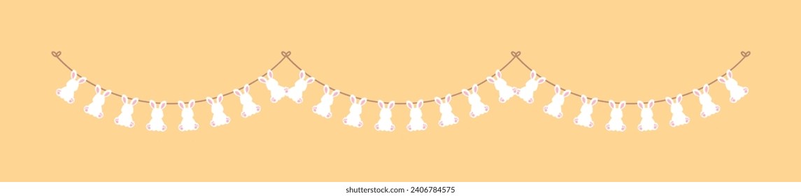 Cute Easter rabbit bunting clipart