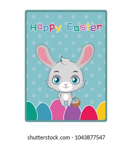 Cute Easter rabbit greeting