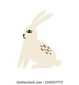 Cute Easter rabbit. Simple flat vector illustration isolated on a white background.