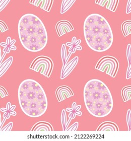 cute easter seamless bunny and cute elements design 