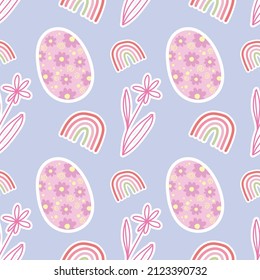 cute easter seamless bunny and cute elements design 