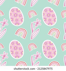 cute easter seamless bunny and cute elements design 