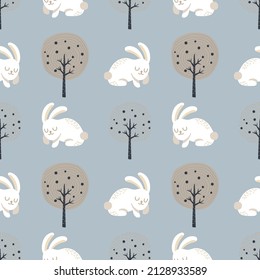 cute easter seamless bunny and cute elements design 