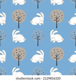 cute easter seamless bunny and cute elements design 
