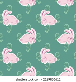 cute easter seamless bunny and cute elements design 