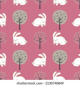 cute easter seamless bunny and cute elements design 