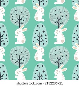cute easter seamless bunny and cute elements design 