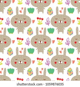 Cute easter seamless pattern