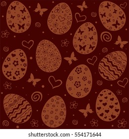 Cute easter seamless pattern. Beautiful Easter eggs. vector Illustration