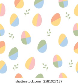 Cute Easter seamless pattern with eggs.Beautiful background, great for Easter Cards, banner, textiles, wallpapers.Vector design