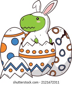 Cute Easter T-rex, Trex Hatching clipart