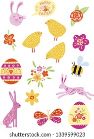 Cute Easter vector doodle icon pattern ideal for stationery, fabric, surface pattern design, textiles and much more.