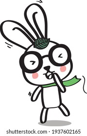 Cute easter white bunny. Rabbit cartoon vector collection. Animal character.
