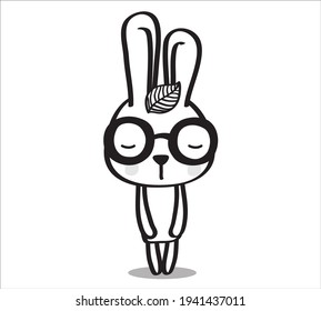 Cute easter white bunny. Rabbit cartoon vector collection. Animal character.