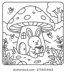 Cute, easy and bold vector coloring page for kids and teens
