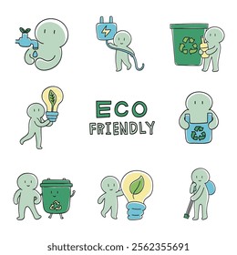 Cute Eco Friendly Doodle Collection.