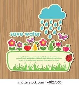 cute ecology banner. vector illustration