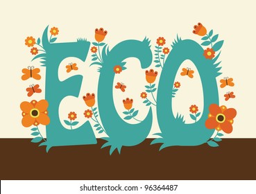 cute ecology card. vector illustration