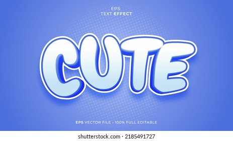 Cute Editable Text Effect Font Stock Vector (Royalty Free) 2185491727 ...