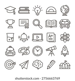cute education-related vector icon set