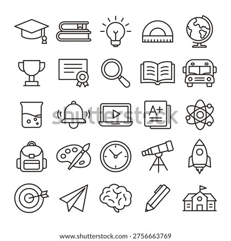 cute education-related vector icon set