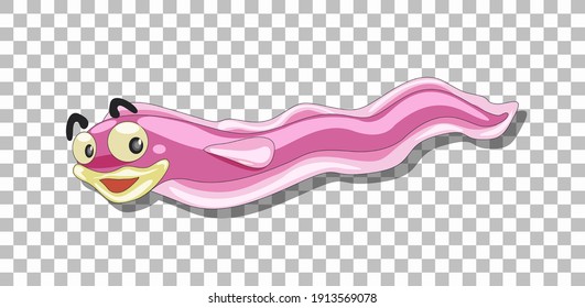 Cute-Aal-Kartonzeichen einzeln auf transparentem Hintergrund