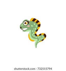 Cute eel fish, funny sea creature hand drawn vector Illustration