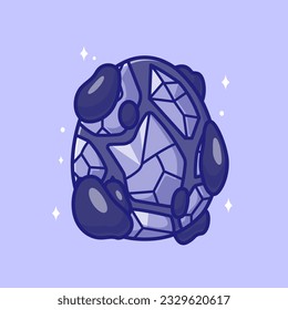 Cute Egg Black Diamond Element Cartoon Vector Icon Illustration. Animal Object Icon Concept Isolated Premium Vector. Flat Cartoon Style