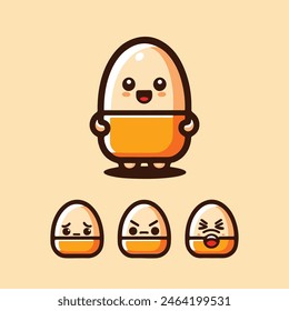 Cute egg cartoon mascot illustration