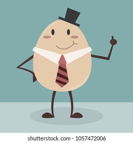 Cute egg cartoon vector illustration. Healthy egg cartoon. 