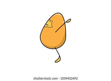Cute Egg Character Exercising. Vector Illustration. Isolated on white background.