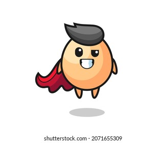 the cute egg character as a flying superhero , cute style design for t shirt, sticker, logo element