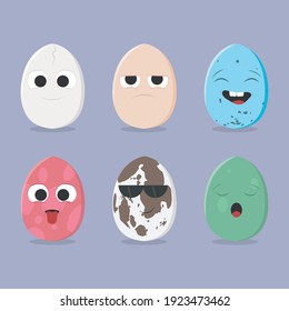 colección de mascotas de personajes de huevo lindo