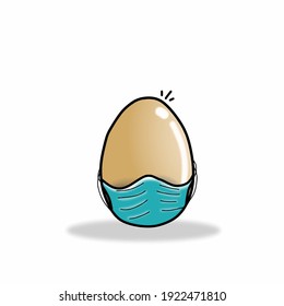 Cute egg character vector template design illustration