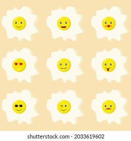 süße Ei-Zeichen mit verschiedenen Ausdrücken geeignet für Emoticons, Icons, Präsentationen, etc.