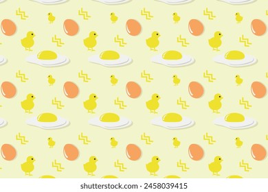 cute egg chic pattern seamless 