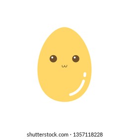 Cute egg chracter vector illustration isolated on white. 