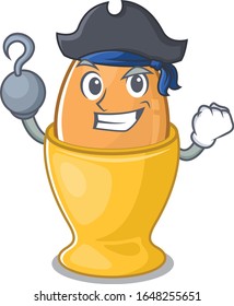 Cute egg cup mascot design with a hat