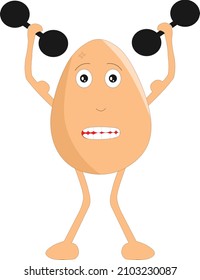 Cute egg doing exercise vector illustration cartoon