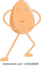 Cute egg doing prayer vector illustration cartoon