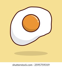 Cute egg doodle line illustration. frying egg hand draw. breakfast drawing egg. Vector illustration.