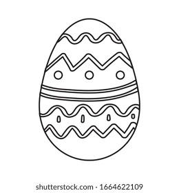 cute egg easter decorated with gemetric lines vector illustration design