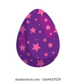 cute egg easter decorated with stars vector illustration design