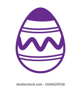 cute egg easter decorated waves lines vector illustration design